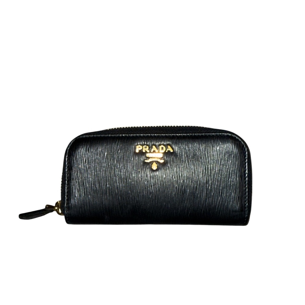 Prada Black Leather Key Holder Wallet